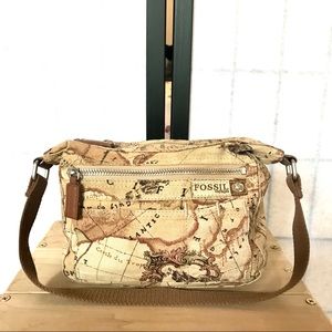Fossil Map Shoulder Bag
